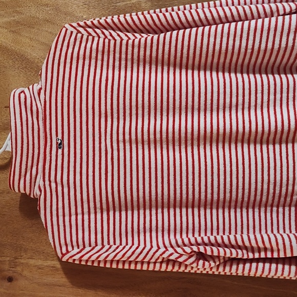 Vineyard Vines Martha's Vineyard Terry Shep Shirt Pullover Red White Stripe Med - Picture 8 of 11